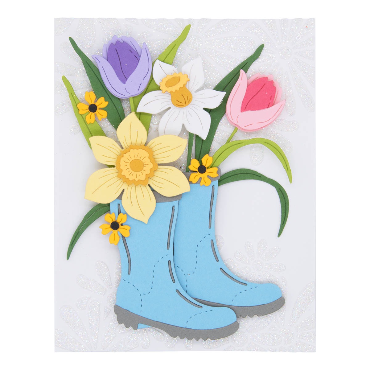 February 2024 Small Die of the Month Preview & Tutorials – Rain Boot Bouquet