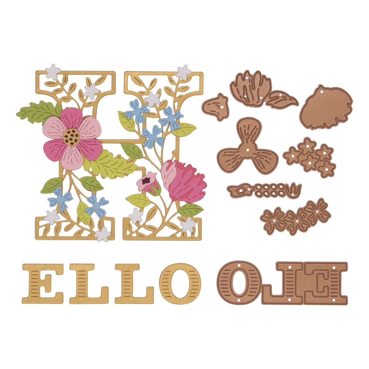 December 2024 Small Die of the Month Preview & Tutorials – Blooming Hello