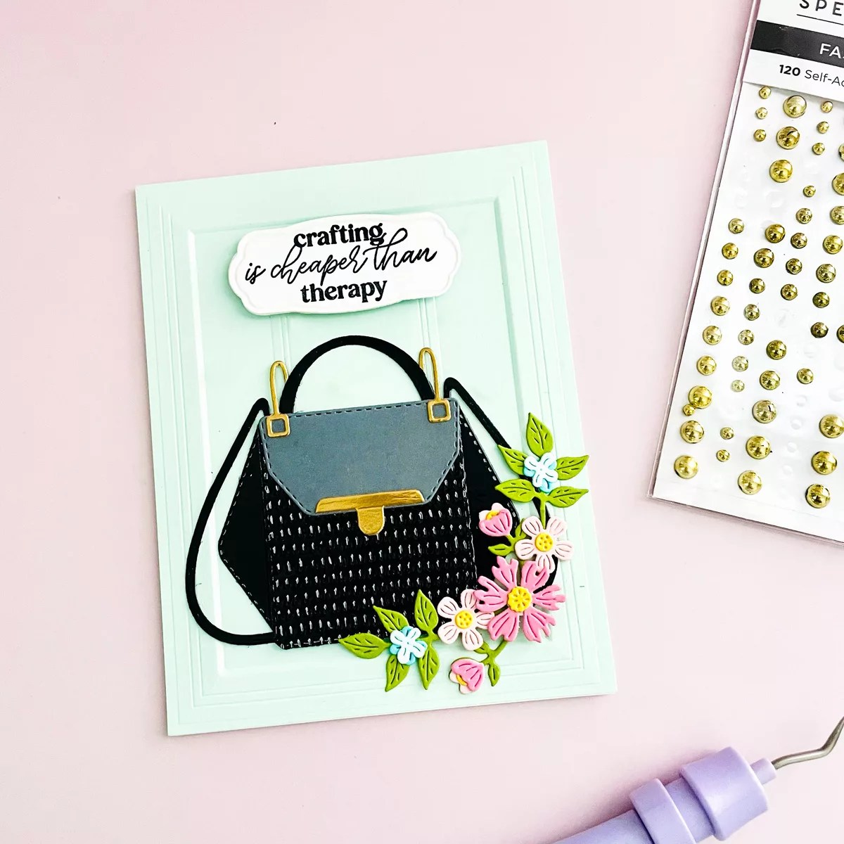 From Paper to Patent Leather: Crafting a Textured Designer Purse, S5-715, S4-1438, S4-1485, DM821, E3D-138, E3D-130