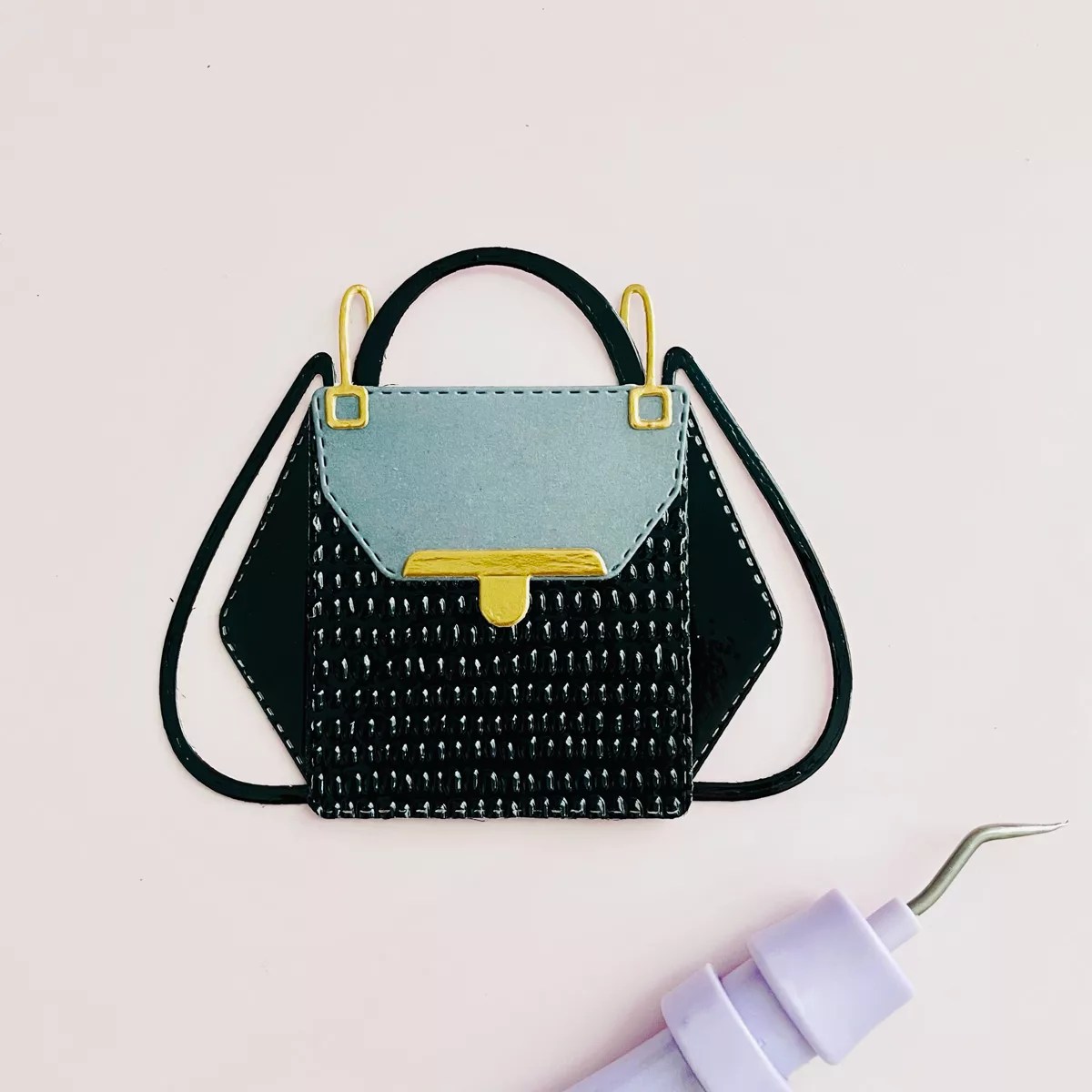 From Paper to Patent Leather: Crafting a Textured Designer Purse, S5-715, S4-1438, S4-1485, DM821, E3D-138, E3D-130
