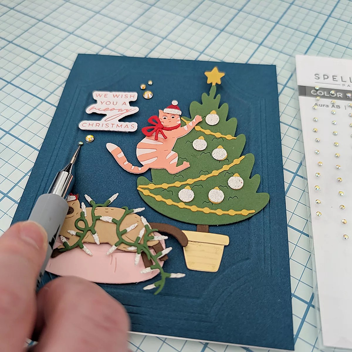 Naughty Christmas Cats Diecutting & Hot Foiling Tutorial, S4-1546, S4-1547, S5-761, E3D-179, BP-375