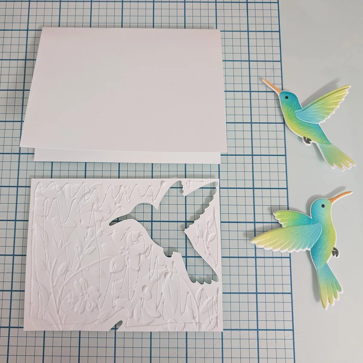 Ink Blending & 3D Embossing Tutorial featuring Hummingbird Garden by Simon Hurley, E3D-181, STNB-019, S1-187