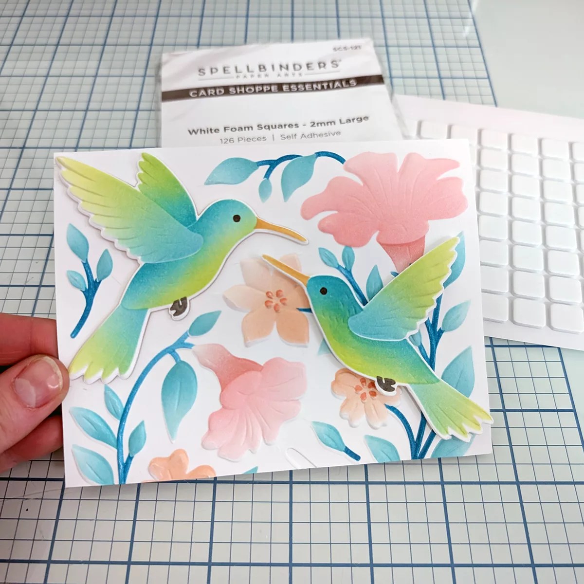 Ink Blending & 3D Embossing Tutorial featuring Hummingbird Garden by Simon Hurley, E3D-181, STNB-019, S1-187