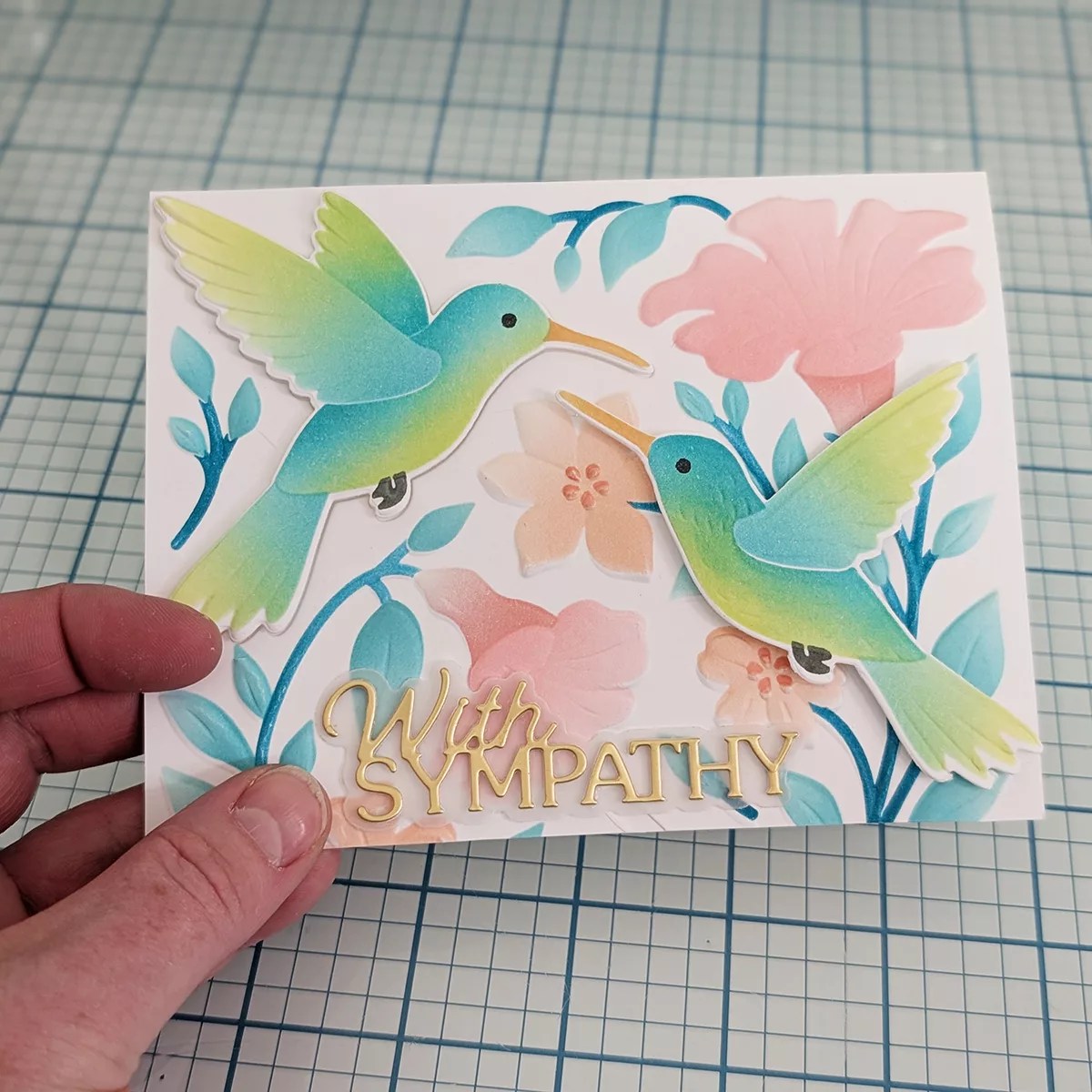 Ink Blending & 3D Embossing Tutorial featuring Hummingbird Garden by Simon Hurley, E3D-181, STNB-019, S1-187
