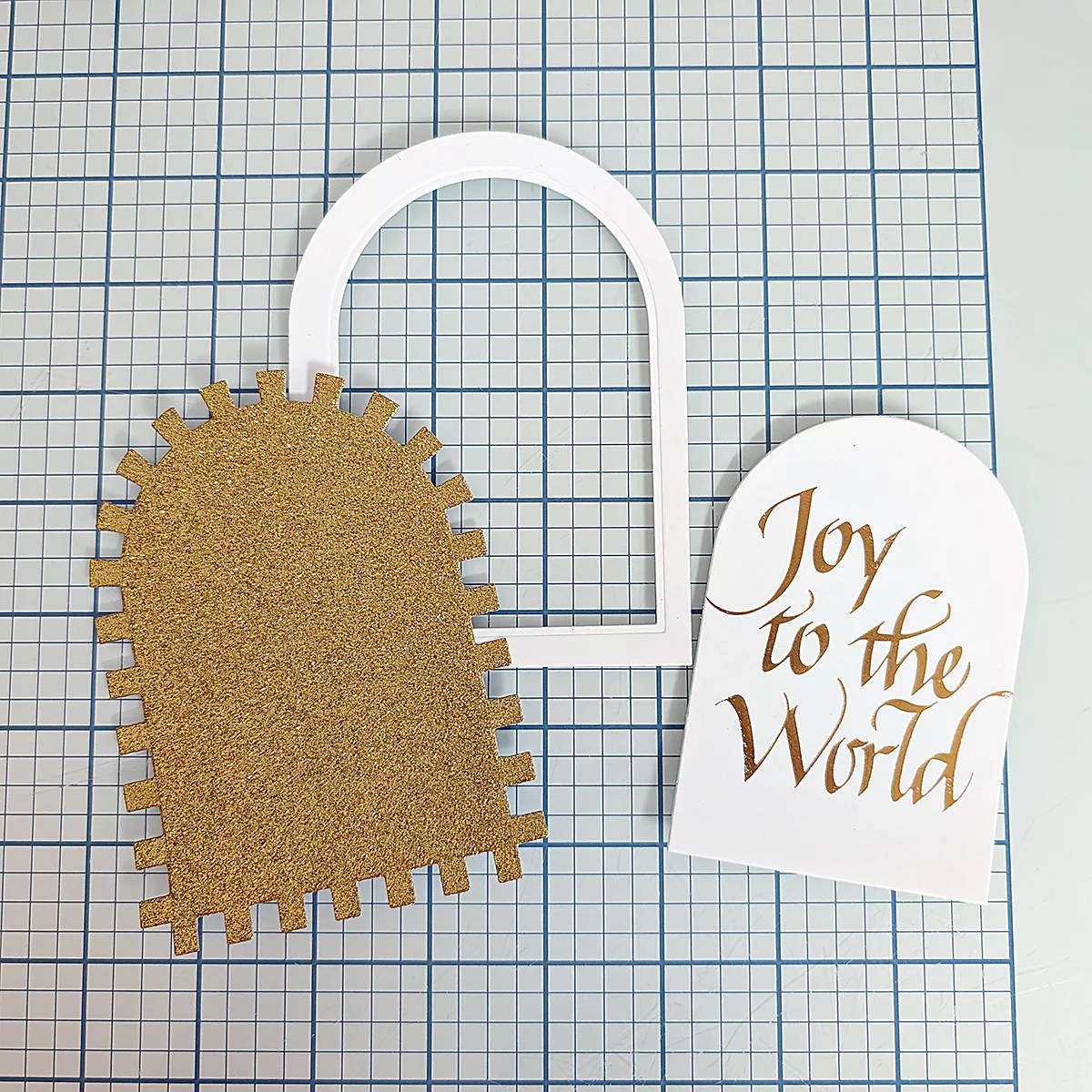 Easy Hot Foiled Holiday card Featuring the Upright Italic Joy to the World Press Plate, BP-369, S5-526, S5-743, S4-1450, S4-1448