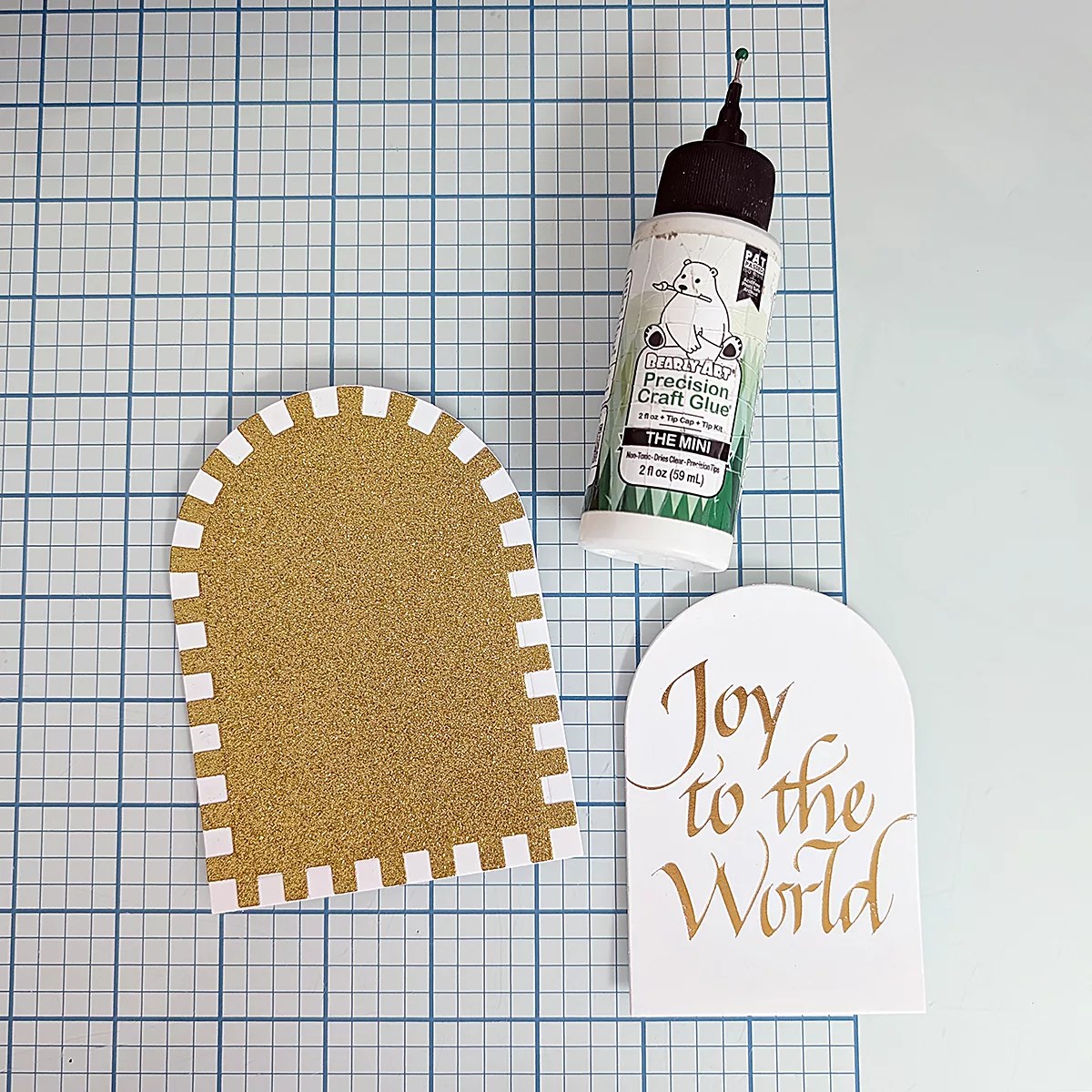 Easy Hot Foiled Holiday card Featuring the Upright Italic Joy to the World Press Plate, BP-369, S5-526, S5-743, S4-1450, S4-1448