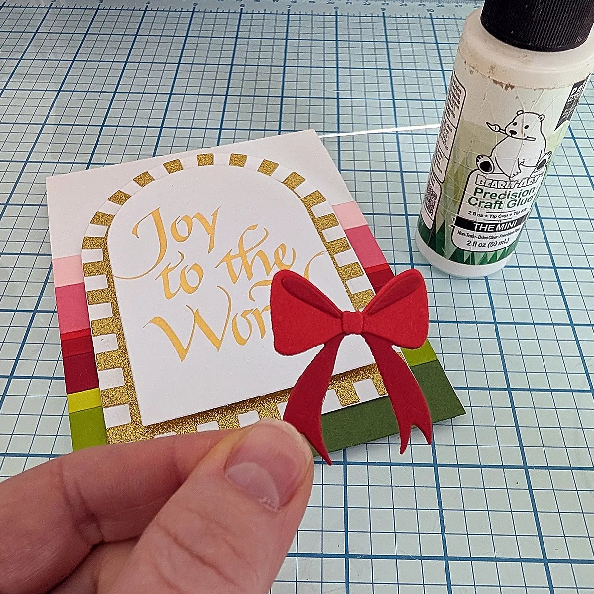 Easy Hot Foiled Holiday card Featuring the Upright Italic Joy to the World Press Plate, BP-369, S5-526, S5-743, S4-1450, S4-1448