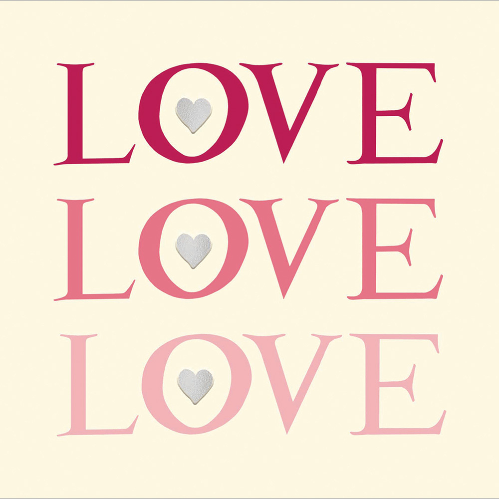 Emma Bridgewater 'Love, Love, Love' Greetings Card Spencer Thorn