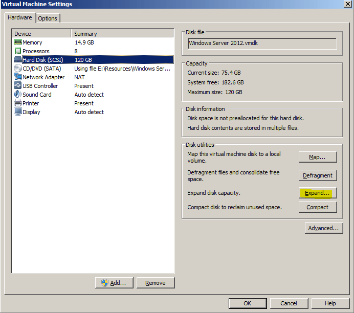 How To Extend Operating System Partition In Virtual Machine