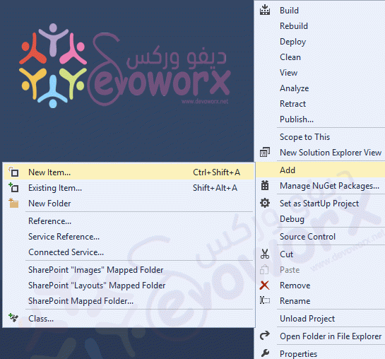 Create custom action in SharePoint 2013 programmatically Add new item in Visual studio