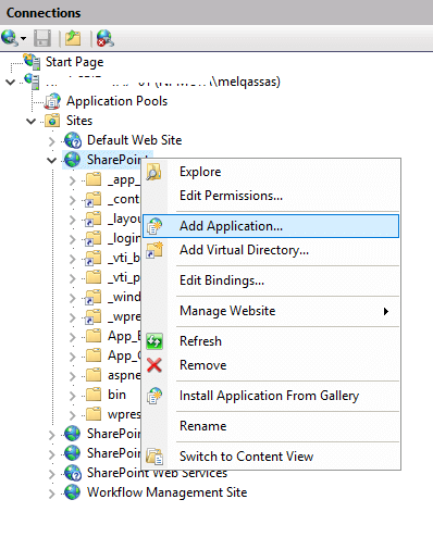 Host MVC under SharePoint in IIS Add Application under SharePoint Web Application in IIS