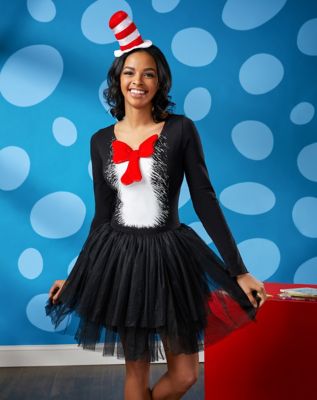 Adult cat in the hat tutu dress