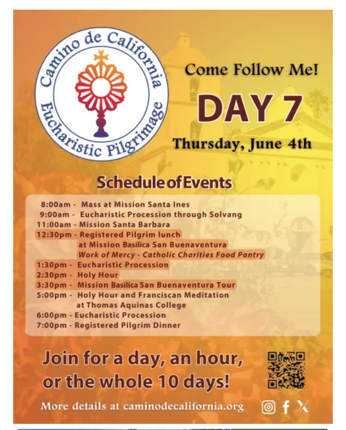 Camino de California Eucharistic Pilgrimage (6/4/26)