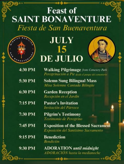 Feast of Saint Bonaventure Pilgrimage (7/15/26)