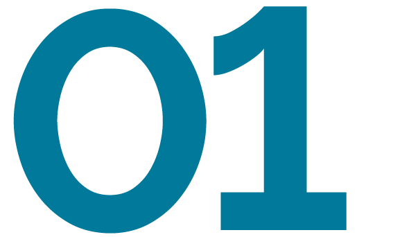 Large, bold lettering that reads 01