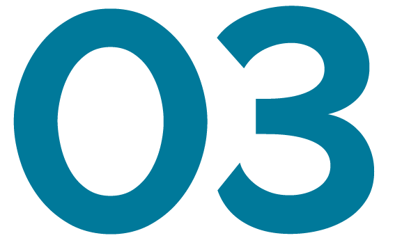 Large, bold lettering that reads 03