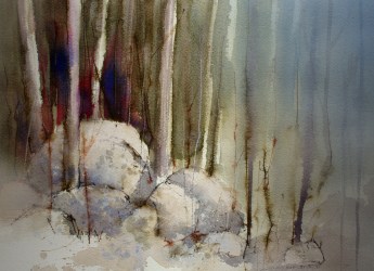 painting watercolor trees rocks charcoal materials demonstrations paint movement splashing tag