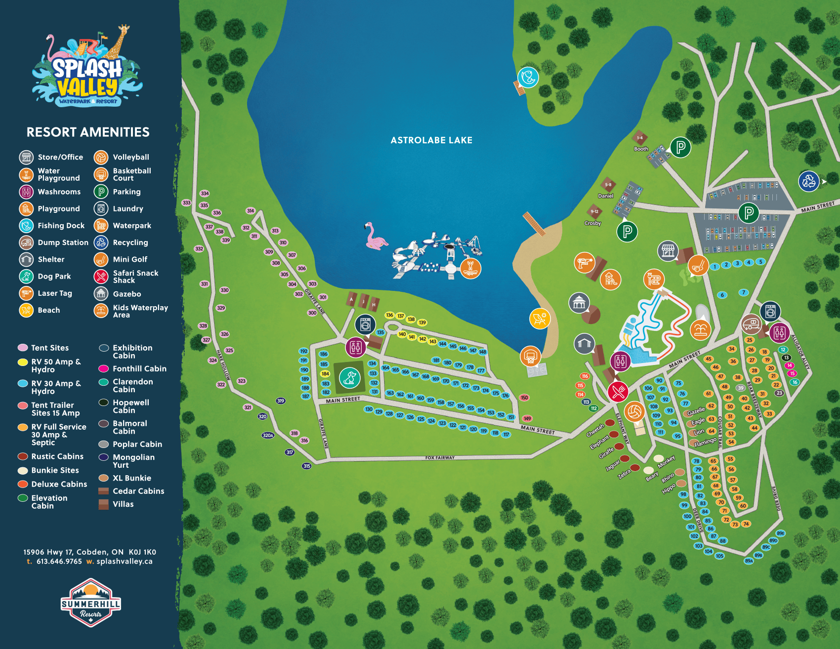 Park Trail Maps Splash Valley Waterpark Resort Cobden Ontario ParkMap 