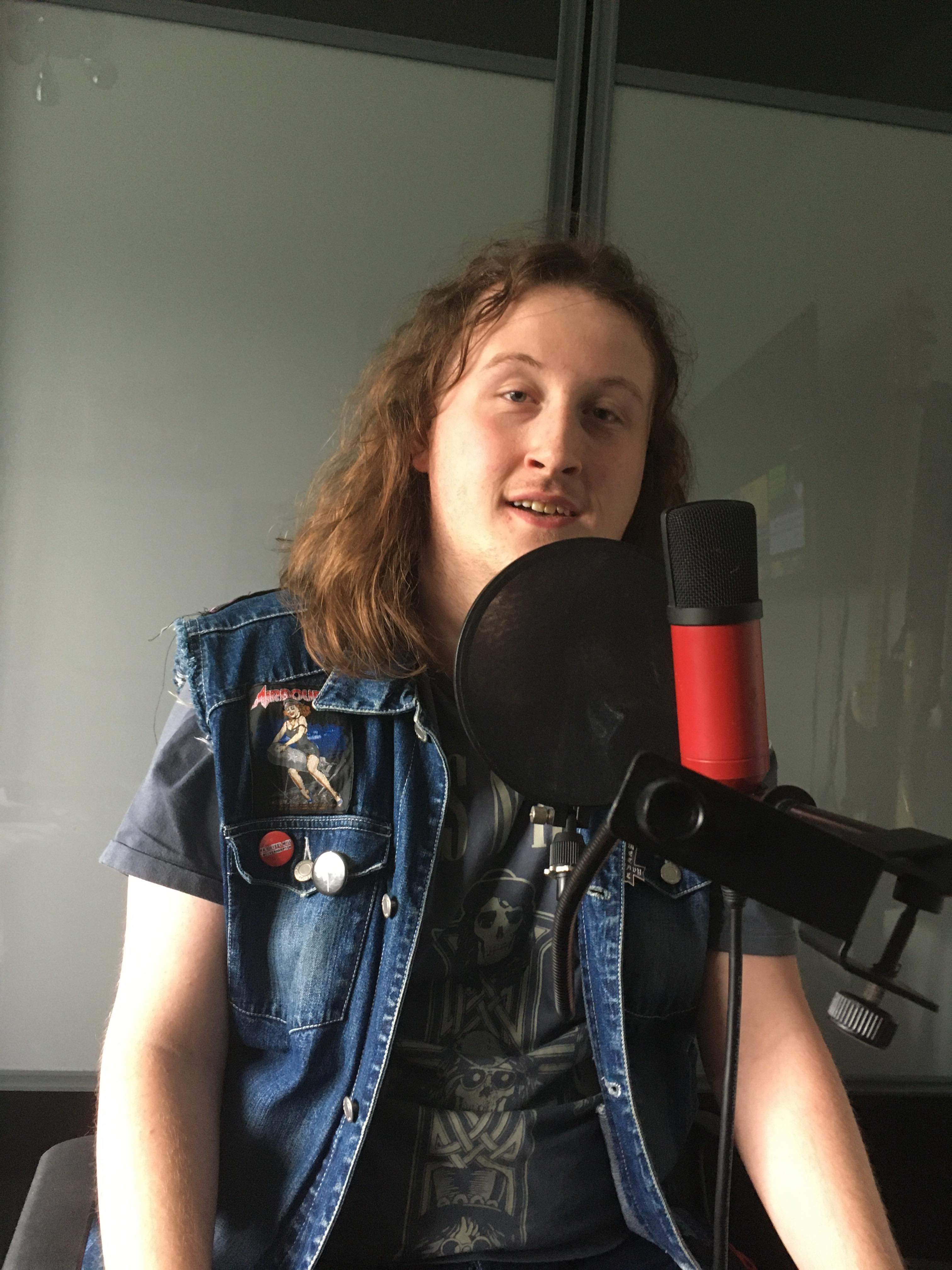 Ryan Harris recording vocals for his youtube video channel.
