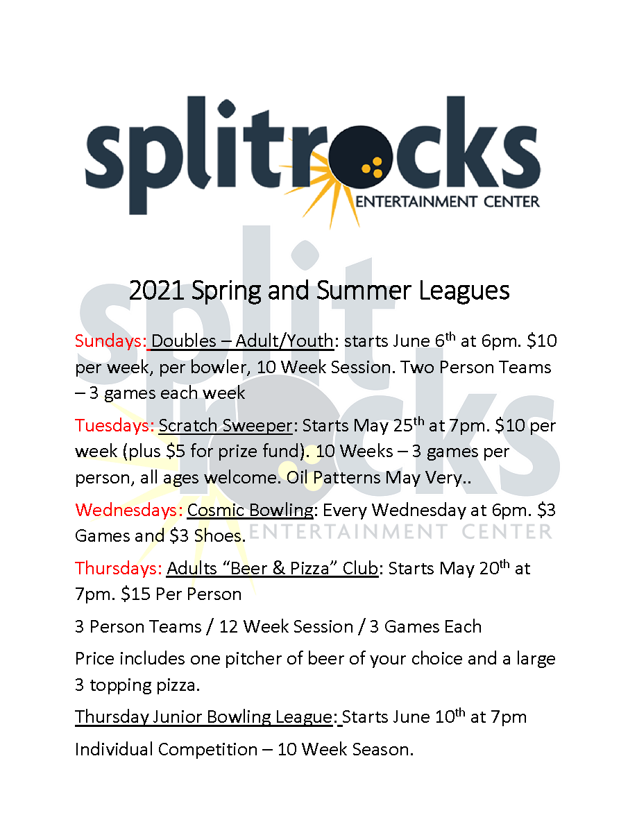 Spring and Summer Bowling League