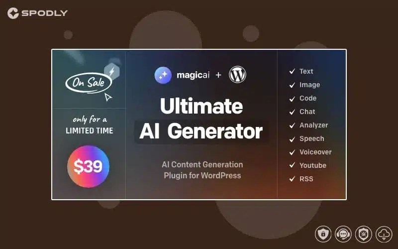 MagicAI for WordPress - AI Text, Image, Chat, Code, and Voice Generator MagicAI for WordPress - AI Text, Image, Chat, Code, and Voice Generator
