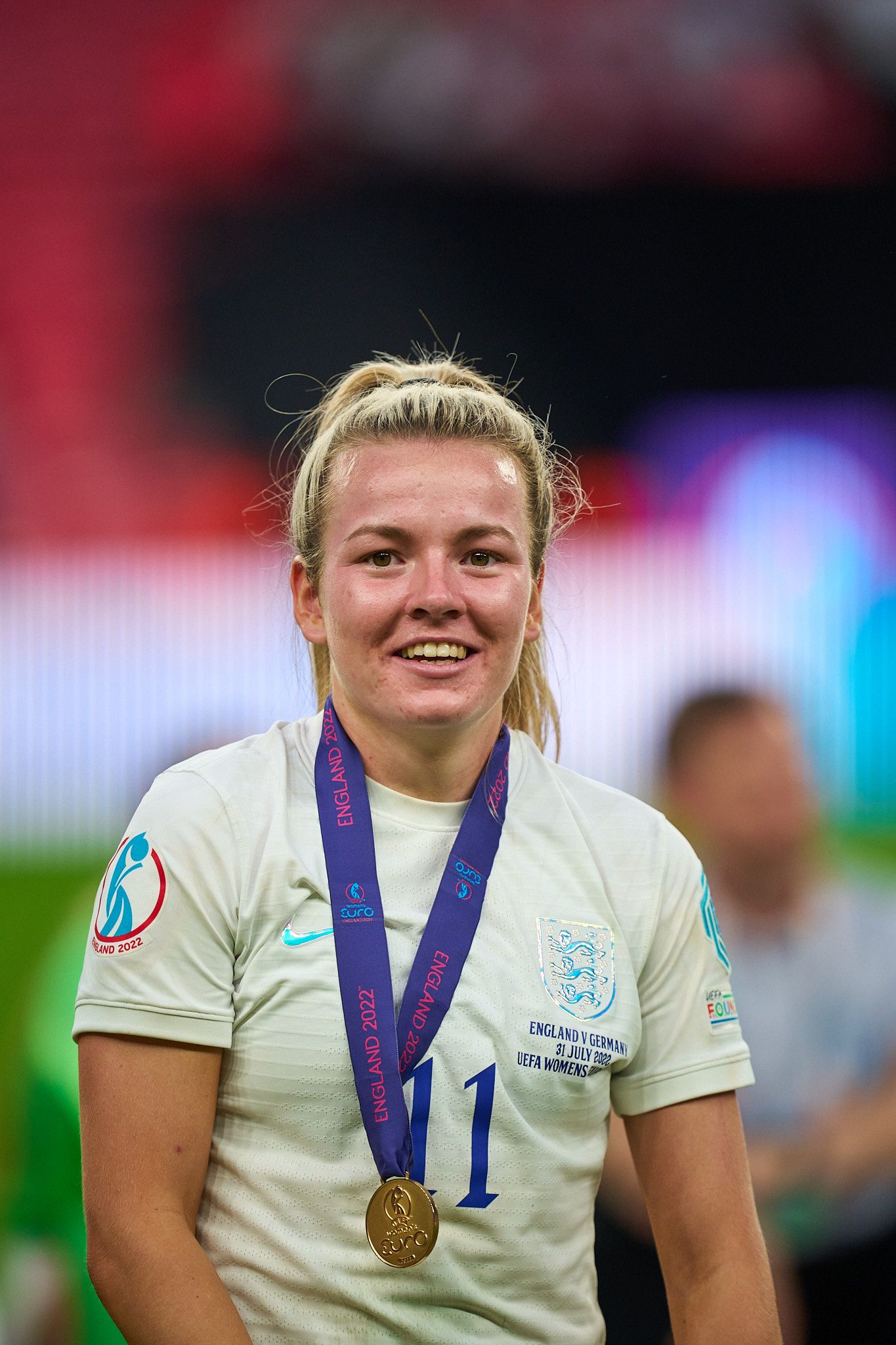 Lauren Hemp celebrates England's win. England vs Germany. UEFA Women's Euro 2022 Final.