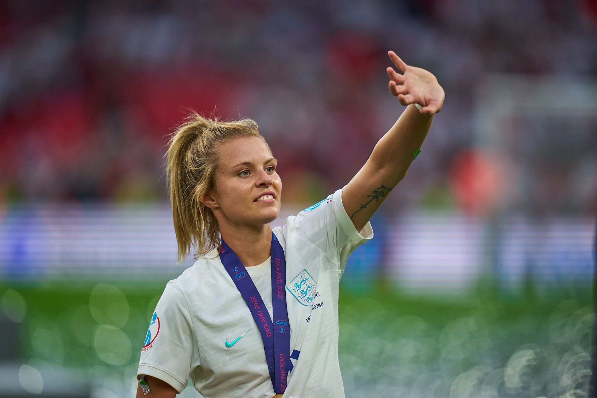Rachel Daly celebrates England's win. England vs Germany. UEFA Women's Euro 2022 Final.