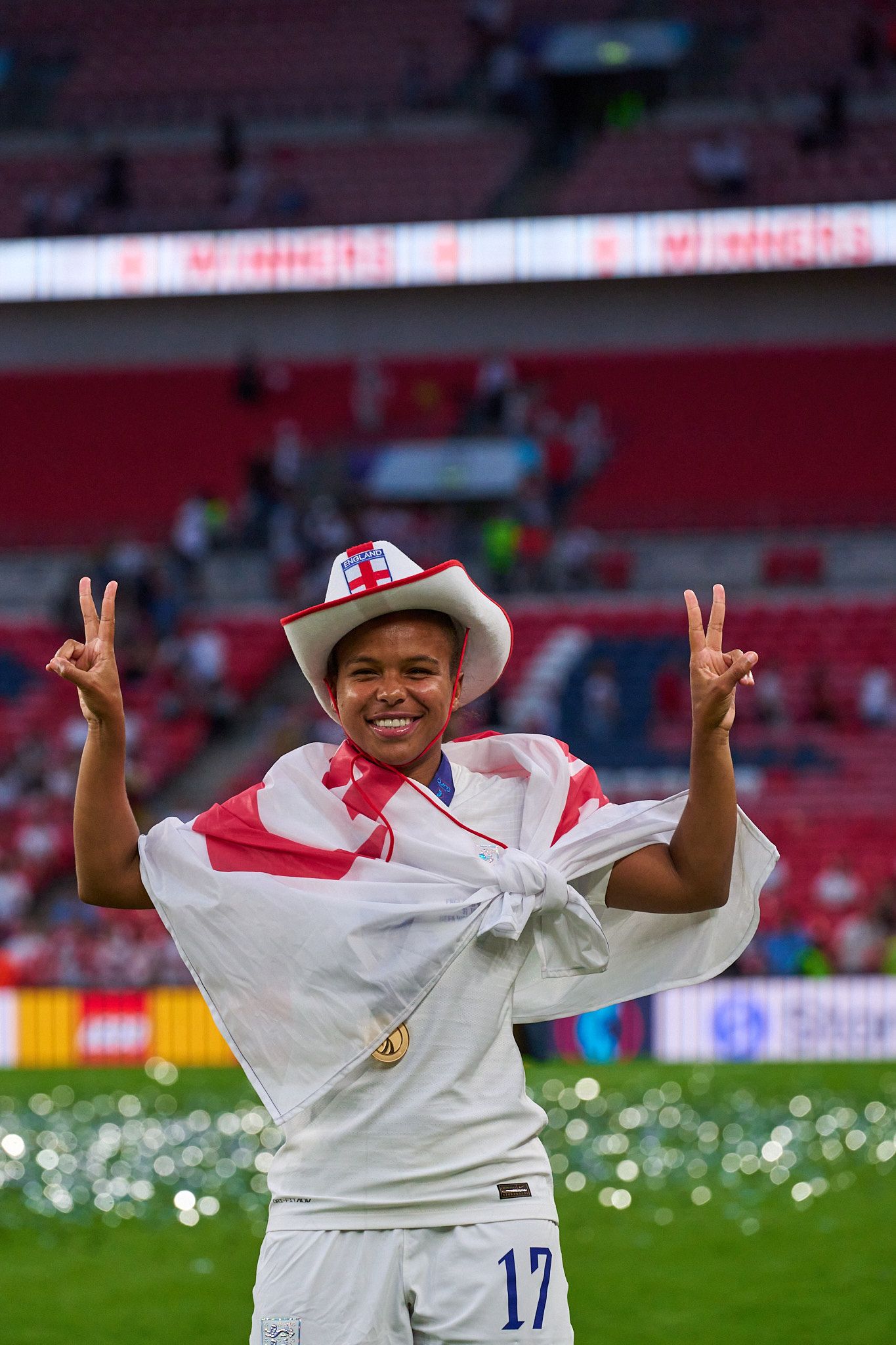 Nikita Parris celebrates England's win. England vs Germany. UEFA Women's Euro 2022 Final.