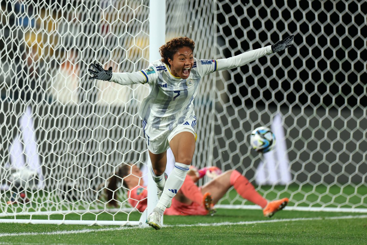 Sarina Bolden celebrates her goal for Philippines against Aotearoa New Zealand at the FIFA Women's World Cup 2023.