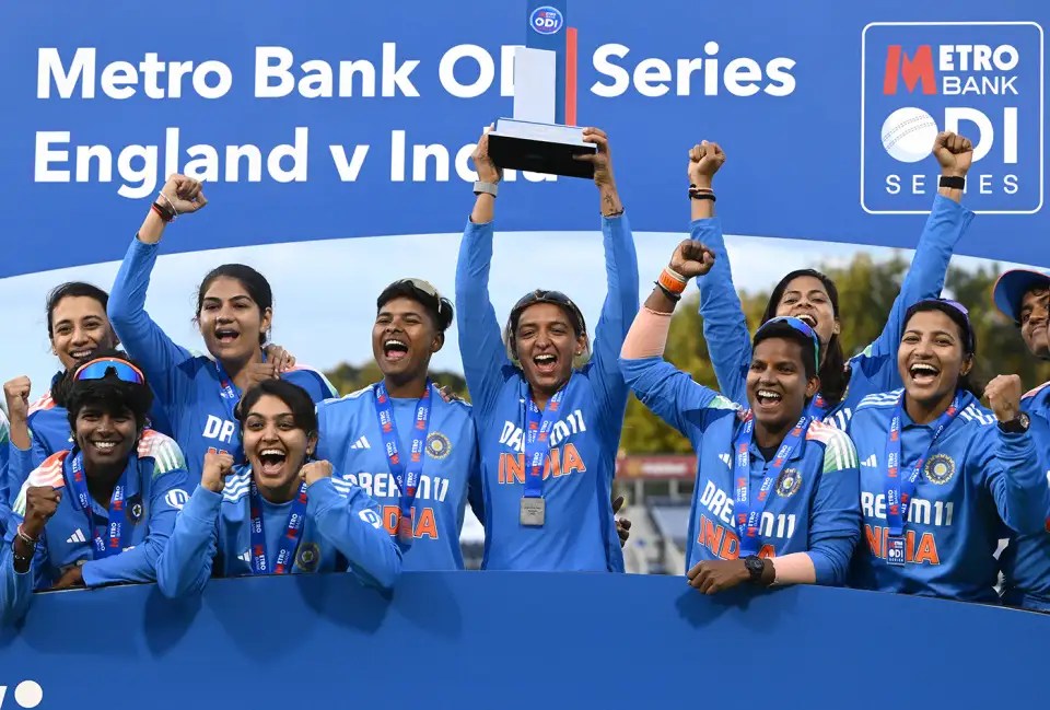 Harmanpreet's Hundred and Goud's Super Bowling Marked India to Win ODI Series Against England .