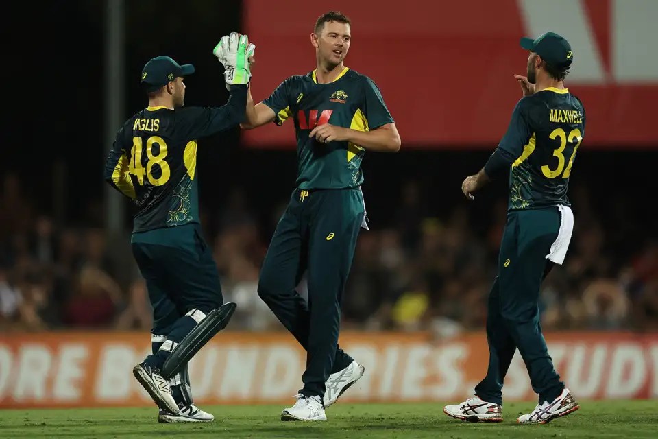 Tim David's Power Hitting And Hazlewood's Ethical Bowling Pulled Nine Consecutive T20I Win For Australia .