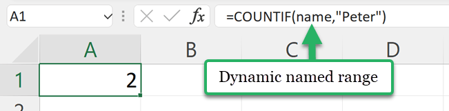 12 – Dynamic named range example Dynamic named range example