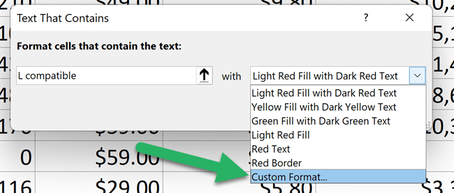 5 – Custom format Conditional formatting in Excel - Custom formatting style
