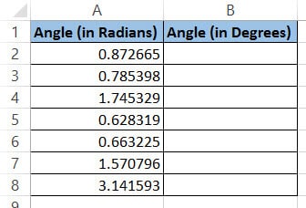 This quiz and worksheet will help you get a good grasp of the principle of conversion between radians and degrees and why it is important in. How To Convert Radians To Degrees In Excel Easy Formula Spreadsheet Planet