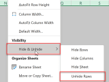 Unhide Rows In Excel Shortcut