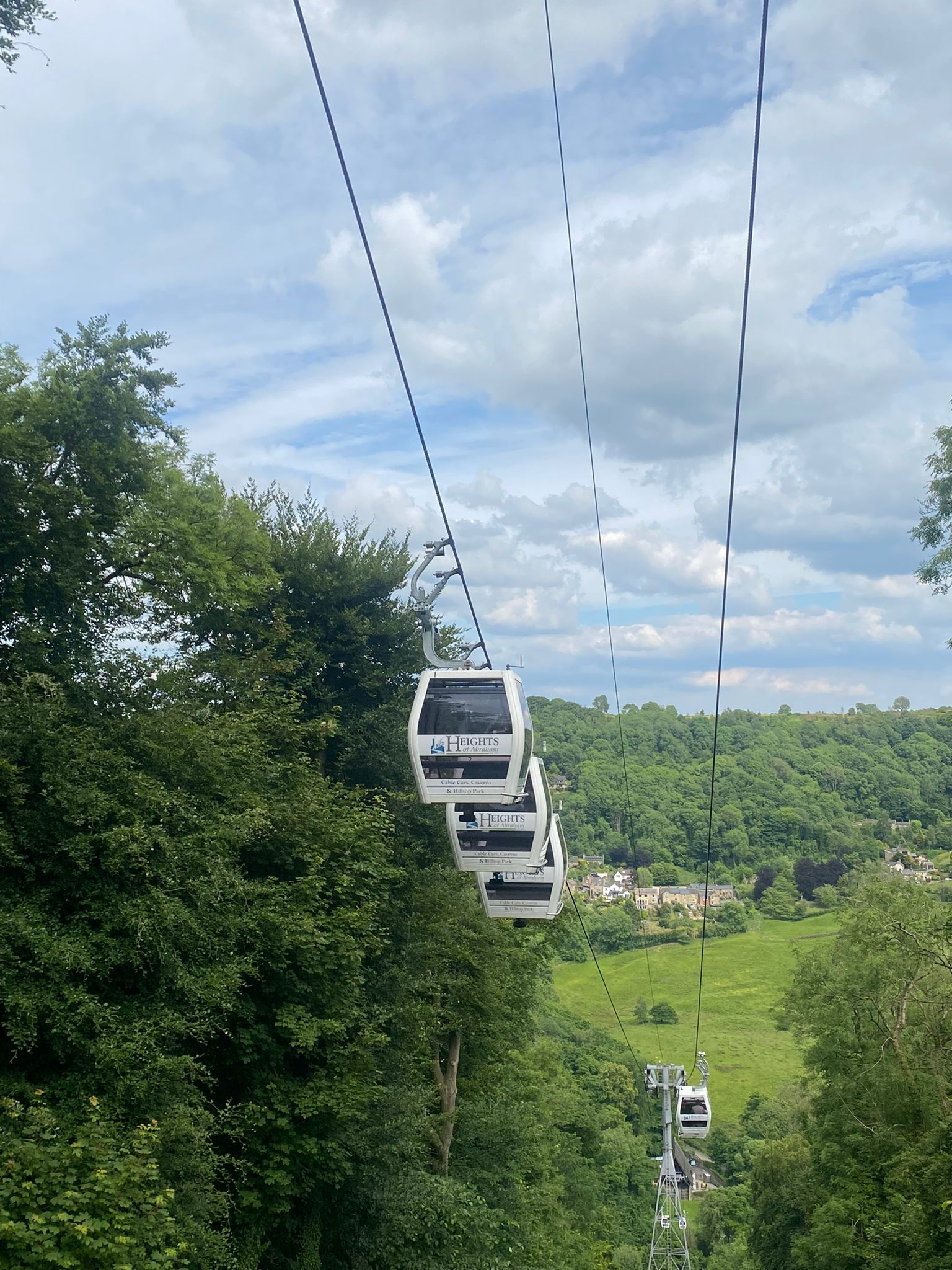 Cable cars on the way up to the Heights of Abraham