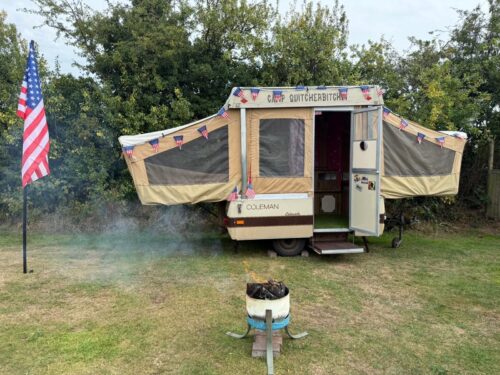 Image of the exterior of Springfields Retro 1982 American camper