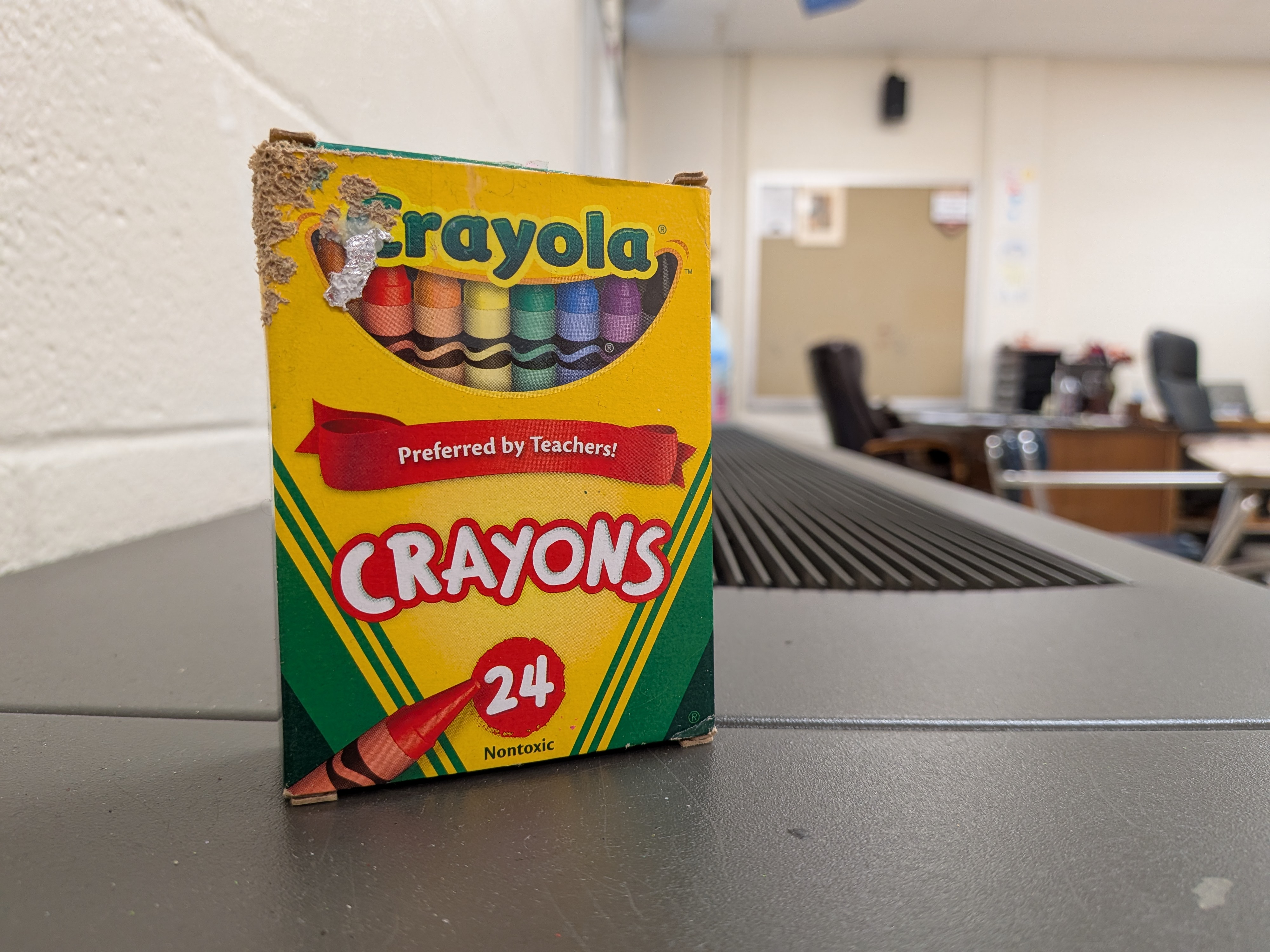 Box of crayons, taken in Mr. Nannini's classroom.