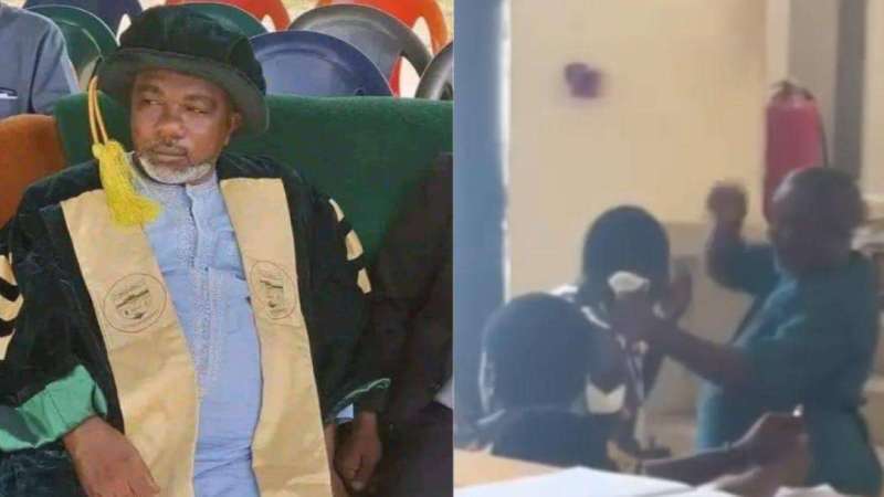 Video Shows Nigeria’s Benue State University Lecturer Physically Assaulting Student Who ‘Accidentally Entered His Class’