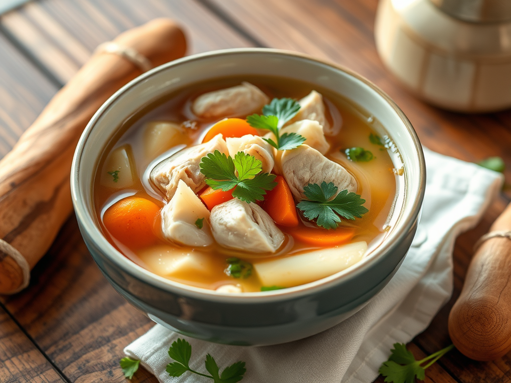 Low Fat Chicken Soup with Arrowroot and Chinese Yam