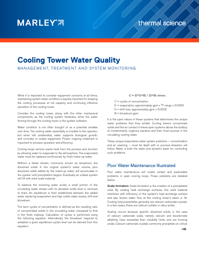 How to manage cooling tower water quality