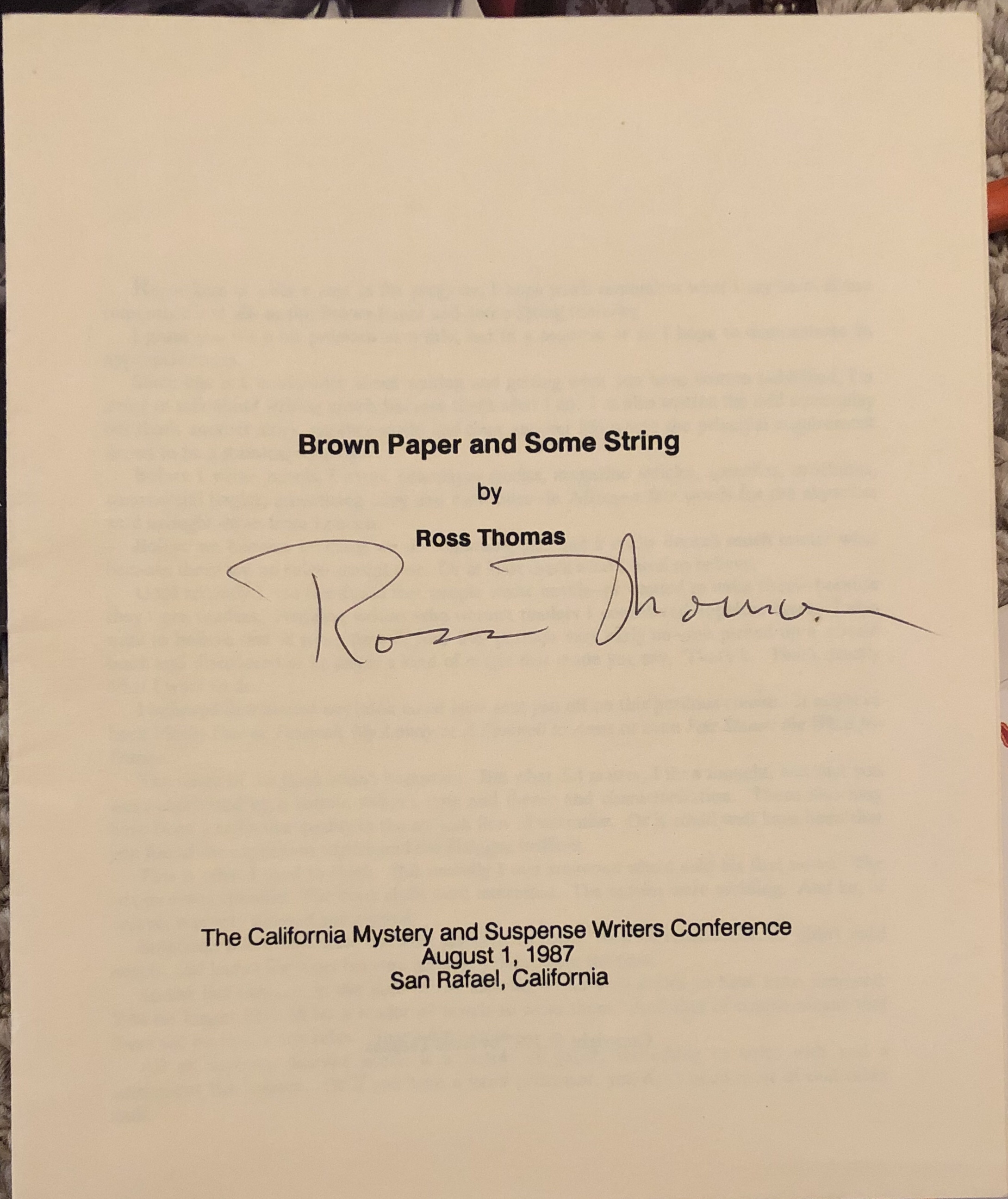 Ross Thomas rarities – Brown Paper and Some String and Spies