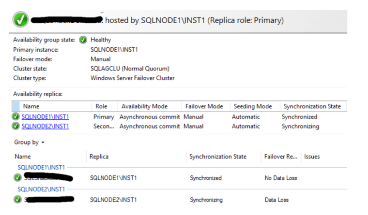 Availability Replica with Asynchronous commit mode
