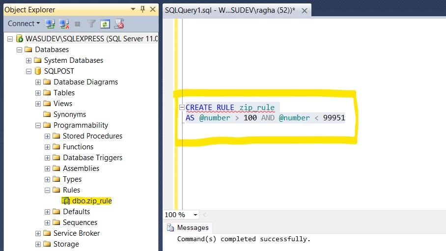CREATE RULE zip_rule