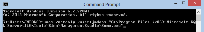 Open SQL Server Management Studio as different windows user - SQLRelease