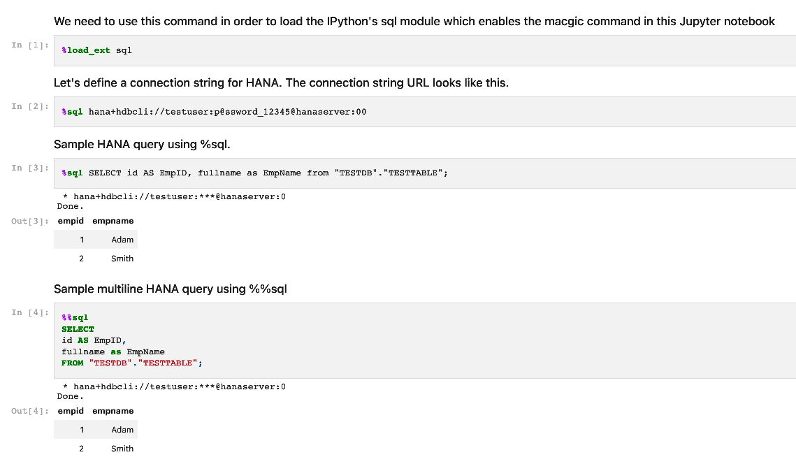 Interactive Data Analysis with HANA using Jupyter Notebook/Jupyter Lab