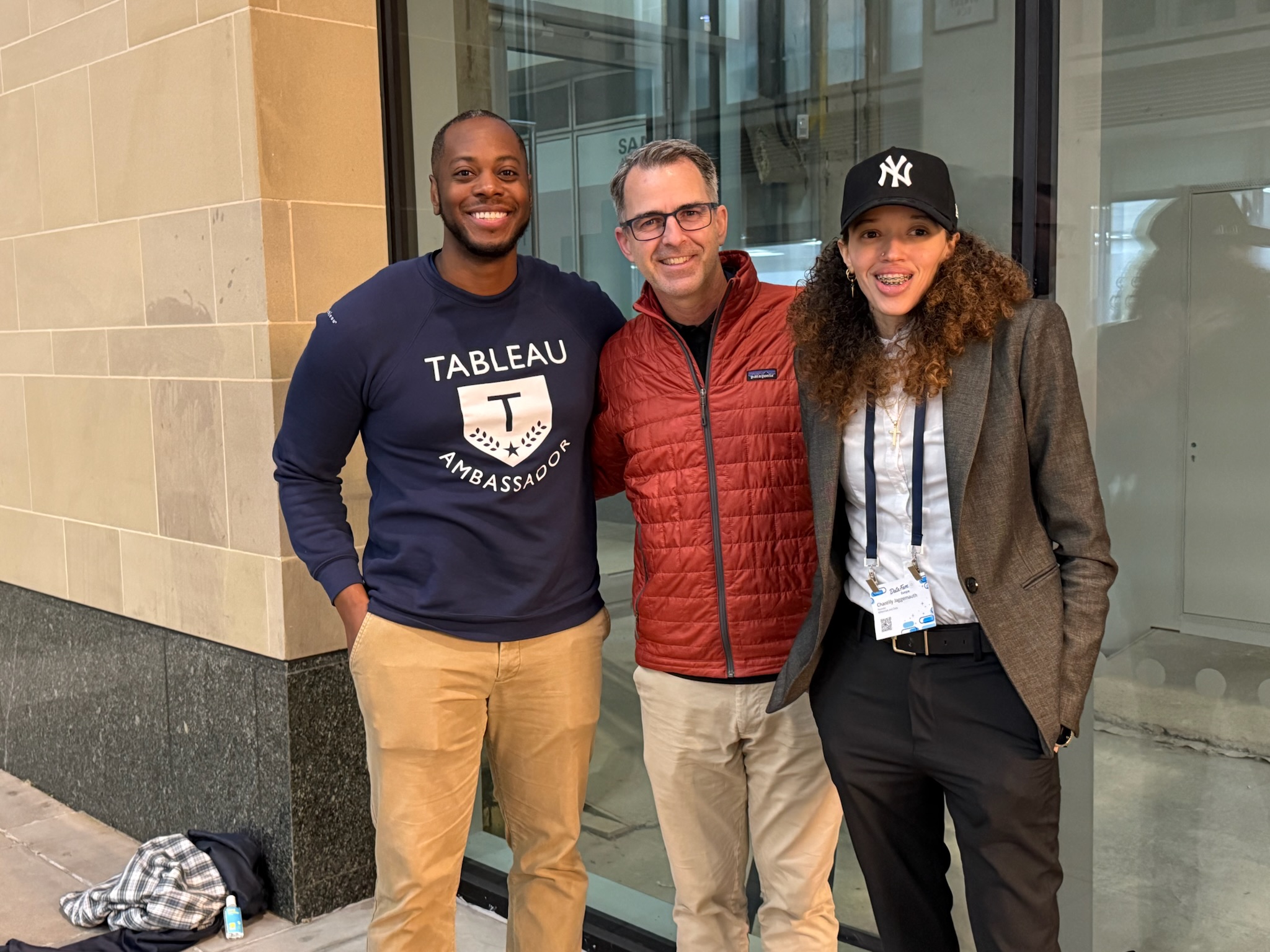 Sekou Tyler with two members of the DataFam at DataFam Europe in London