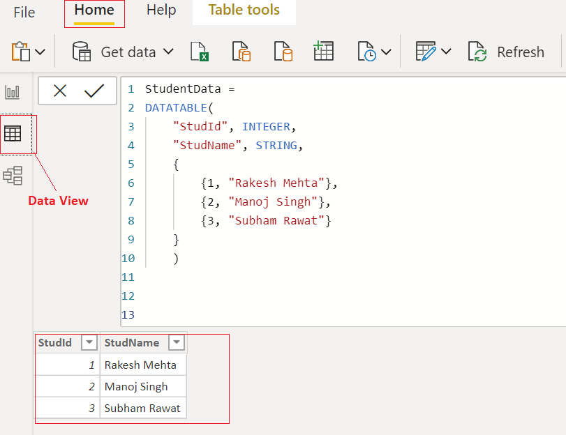 DATATABLE Function DAX - SQL BI Tutorials