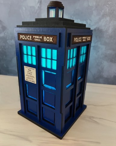 whoslanternfeaturede Police Call Box lantern lit with blue light