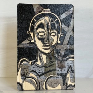 Rotwang’s Maschinemensch washi on maple board